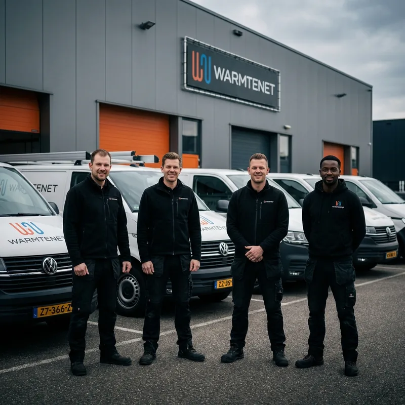 Het Warmtenet team voor hun bedrijfsbussen